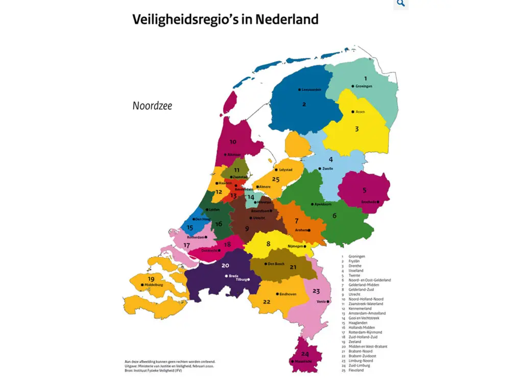 veiligheids regios kaart nederland coronavirus