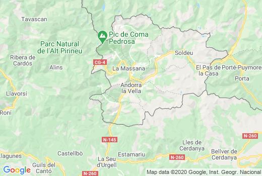 Kaart Andorra aantal besmettingen, Corona Aantal overledenen, Reisadvies Andorra en live updates