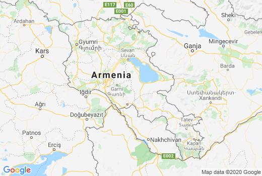 Landkaart Armenië aantal besmettingen, Corona virus Overledenen, Reisadvies Armenië en laatste nieuws