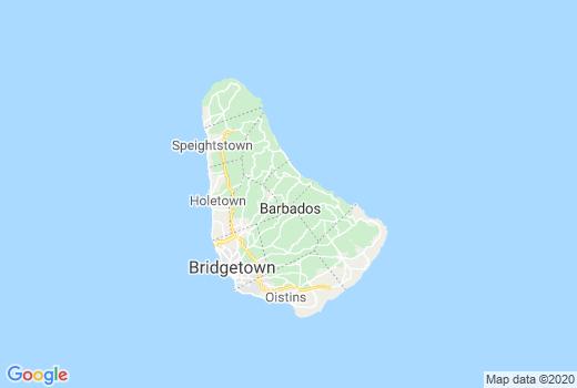 Kaart Barbados aantal inwoners besmet, Coronavirus Overledenen, Reisadvies Barbados en lokaal