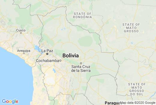 Landkaart Bolivia besmettingen, Coronavirus Doden, Reisadvies Bolivia en actueel