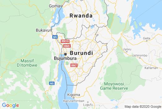 Landkaart Burundi aantal besmettingen, Corona virus Doden, Reisadvies Burundi en live update