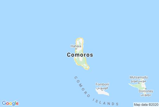 Landkaart Comoren aantal besmettingen, Corona virus Aantal overledenen, Reisadvies Comoren en regio nieuws