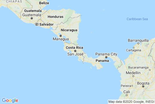 Covid-19 Kaart Costa Rica aantal inwoners besmet, Coronavirus Doden, Reisadvies Costa Rica en actueel nieuws