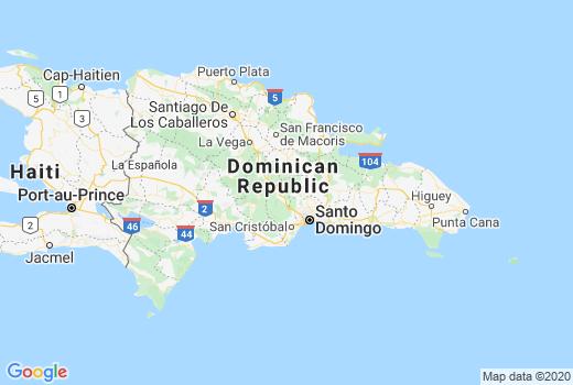 Landkaart Dominicaanse Republiek aantal besmettingen, Coronavirus Doden, Reisadvies Dominicaanse Republiek en informatie