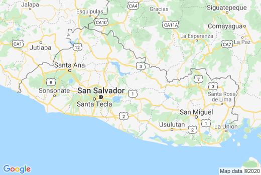 Landkaart El Salvador besmettingen, Corona virus Overledenen, Reisadvies El Salvador en laatste nieuws