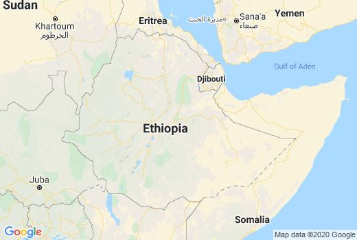 Landkaart Ethiopië aantal besmettingen, Corona virus Doden, Reisadvies Ethiopië en laatste nieuws