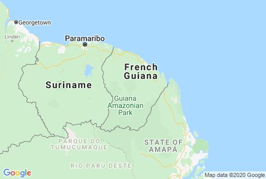 Covid-19 Kaart Frans-Guyana besmettingen, Coronavirus Doden, Reisadvies Frans-Guyana en Lokaal nieuws