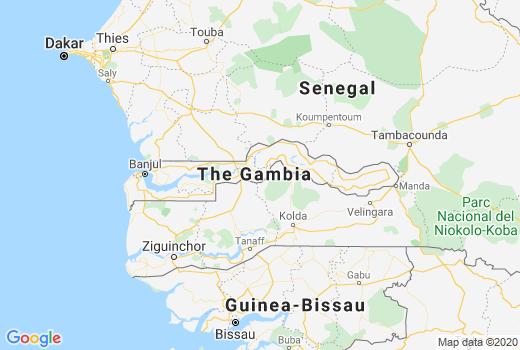 Kaart Gambia besmettingen, Coronavirus Doden, Reisadvies Gambia en regio nieuws