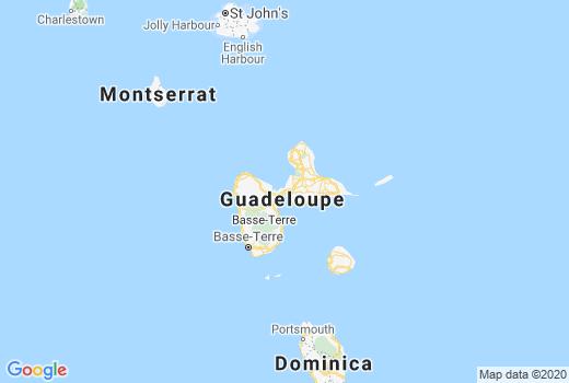 Landkaart Guadeloupe aantal inwoners besmet, Corona virus Doden, Reisadvies Guadeloupe en Regionaal nieuws