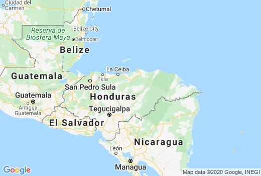 Landkaart Honduras besmettingen, Corona Doden, Reisadvies Honduras en vandaag