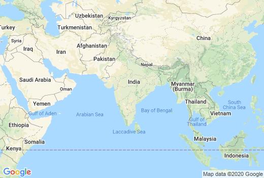 Landkaart India aantal besmettingen, Corona Overledenen, Reisadvies India en informatie
