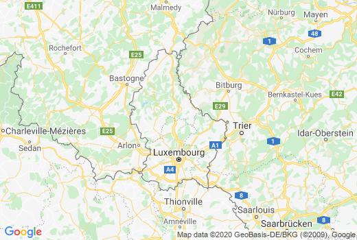 Landkaart Luxemburg aantal inwoners besmet, Coronavirus Doden aantallen, Reisadvies Luxemburg en actueel nieuws