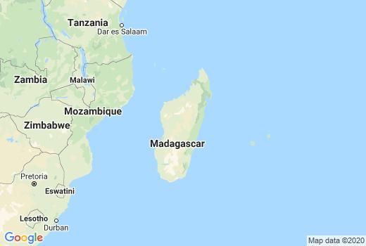 Covid-19 Kaart Madagascar besmettingen, Corona virus Doden aantallen, Reisadvies Madagascar en informatie