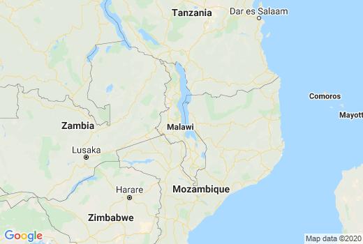 Landkaart Malawi besmettingen, Corona Doden aantallen, Reisadvies Malawi en overzicht