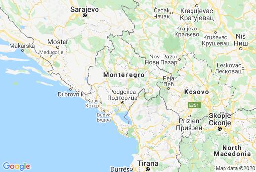 Kaart Montenegro aantal inwoners besmet, Corona virus Doden, Reisadvies Montenegro en actueel nieuws