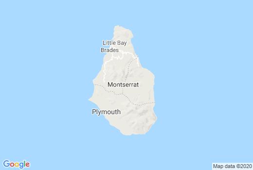 Landkaart Montserrat besmettingen, Corona Doden, Reisadvies Montserrat en Nieuws
