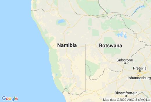 Kaart Namibië aantal besmettingen, Coronavirus Doden, Reisadvies Namibië en informatie