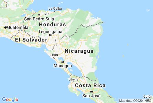 Kaart Nicaragua aantal inwoners besmet, Corona virus Aantal overledenen, Reisadvies Nicaragua en vandaag