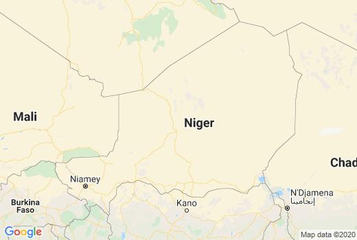 Landkaart Niger besmettingen, Coronavirus Aantal overledenen, Reisadvies Niger en informatie