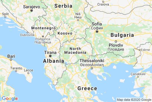 Landkaart Noord Macedonië besmettingen, Corona virus Doden, Reisadvies Noord Macedonië en Lokaal nieuws