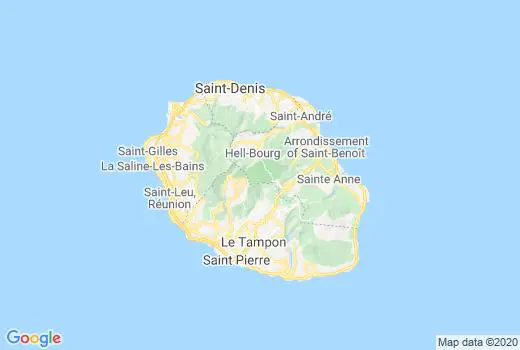 Landkaart Réunion aantal inwoners besmet, Coronavirus Doden, Reisadvies Réunion en lokaal