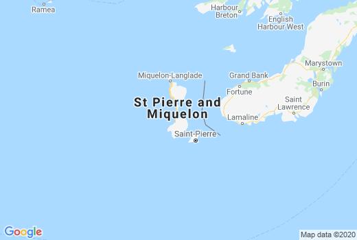 Kaart Saint-Pierre en Miquelon besmettingen, Corona virus Doden aantallen, Reisadvies Saint-Pierre en Miquelon en regio nieuws