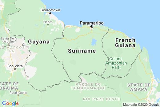 Covid-19 Kaart Suriname aantal inwoners besmet, Coronavirus Doden aantallen, Reisadvies Suriname en live update