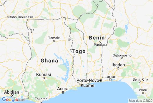 Kaart Togo besmettingen, Corona virus Overledenen, Reisadvies Togo en vandaag