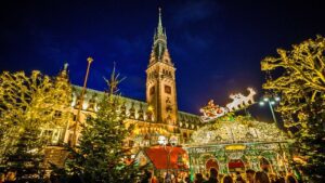 2G regel op Kerstmarkt Hamburg in Duitsland