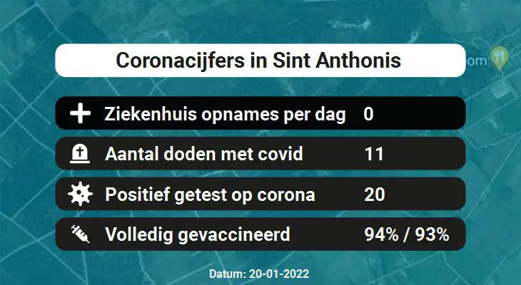 Coronavirus in Sint Anthonis Kaart, Aantal besmettingen en het lokale Nieuws