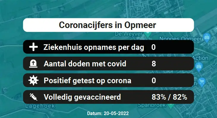 Coronavirus in Opmeer Kaart, Aantal besmettingen en het lokale Nieuws