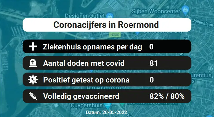 Coronavirus in Roermond Kaart, Aantal besmettingen en het lokale Nieuws