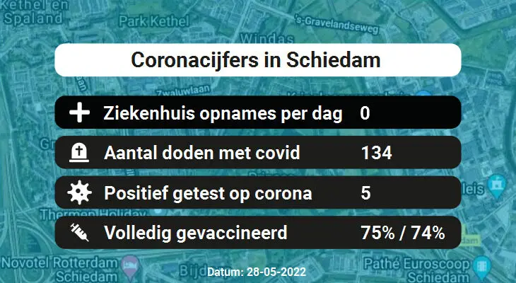 Coronavirus in Schiedam Kaart, Aantal besmettingen en het lokale Nieuws