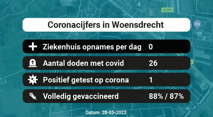 Coronavirus in Woensdrecht Kaart, Aantal besmettingen en het lokale Nieuws
