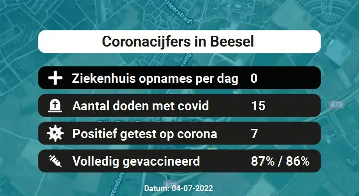 Coronavirus in Beesel Kaart, Aantal besmettingen en het lokale Nieuws