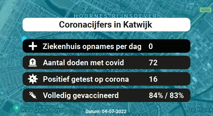 Coronavirus in Katwijk Kaart, Aantal besmettingen en het lokale Nieuws