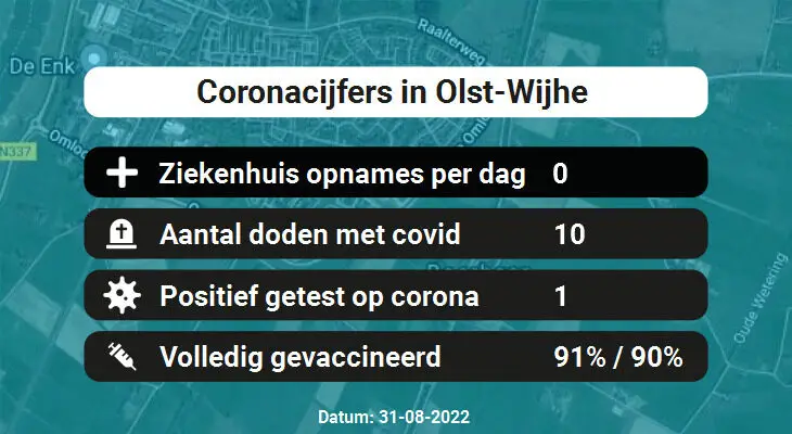 Coronavirus in Olst-Wijhe Kaart, Aantal besmettingen en het lokale Nieuws