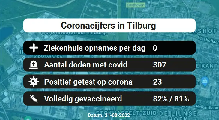Coronavirus in Tilburg Kaart, Aantal besmettingen en het lokale Nieuws