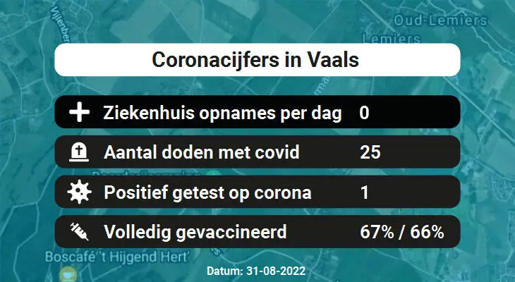 Coronavirus in Vaals Kaart, Aantal besmettingen en het lokale Nieuws
