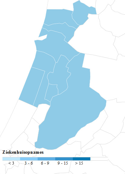 Plattegrond ziekenhuisopnames Bennebroek