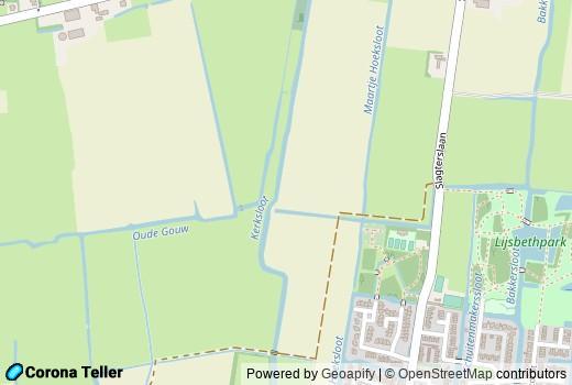 Plattegrond besmettingen in Berkhout Nederland